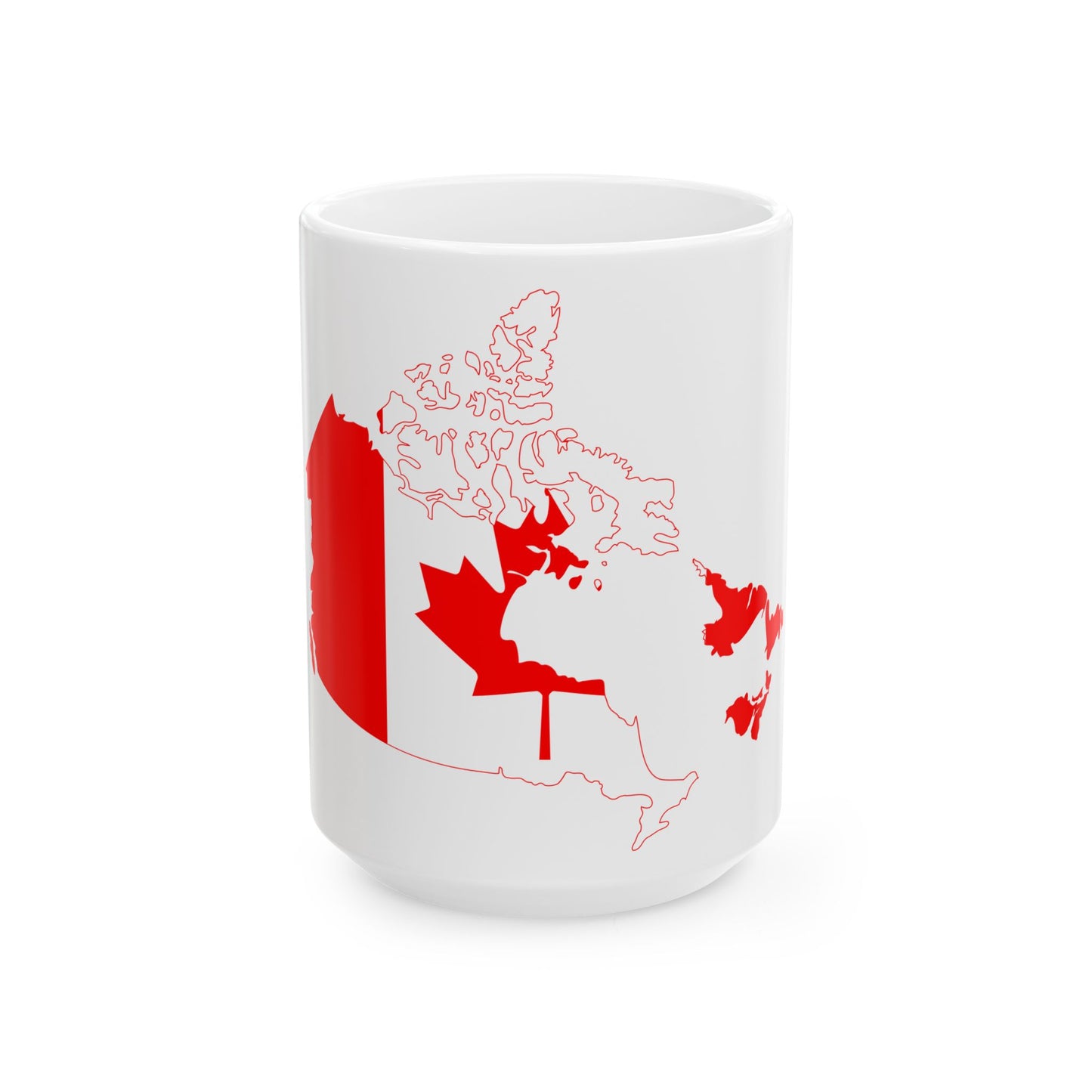 Canada flag map without Quebec (Canada) White Coffee Mug-15oz-Go Mug Yourself