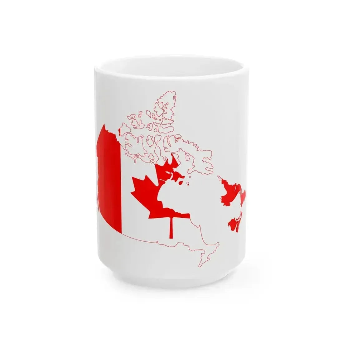 Canada flag map without Quebec (Canada) White Coffee Mug 15oz - Go Mug Yourself