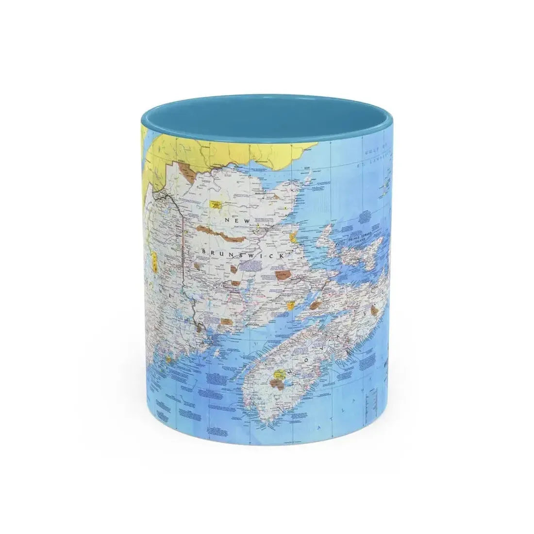 Canada - Maine, with the Maritime Provinces 1 (1975) (Map) Accent Coffee Mug 11oz Light Blue - Go Mug Yourself