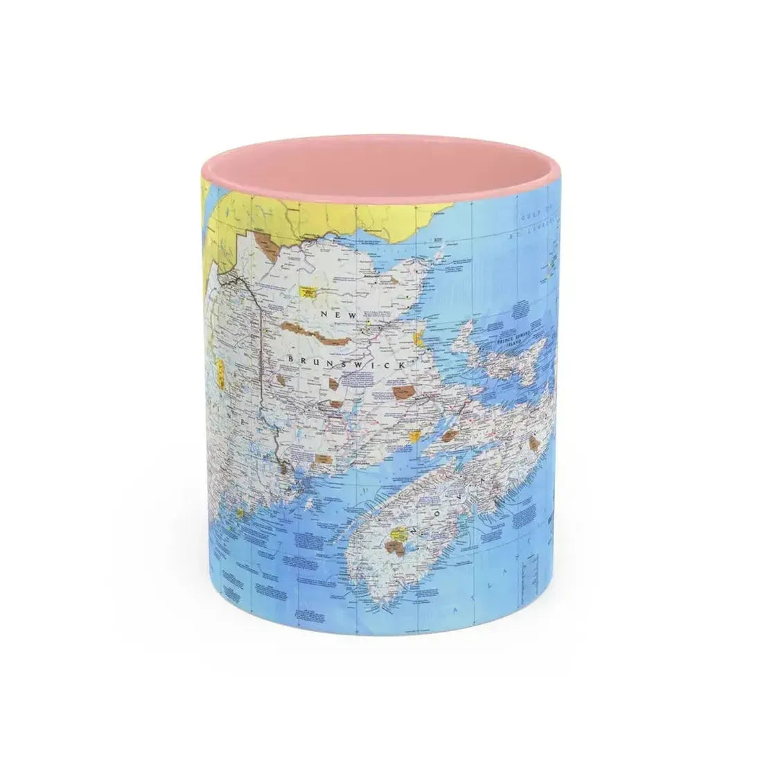 Canada - Maine, with the Maritime Provinces 1 (1975) (Map) Accent Coffee Mug 11oz Pink - Go Mug Yourself