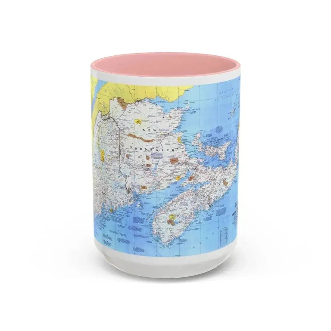 Canada - Maine, with the Maritime Provinces 1 (1975) (Map) Accent Coffee Mug 15oz Pink - Go Mug Yourself