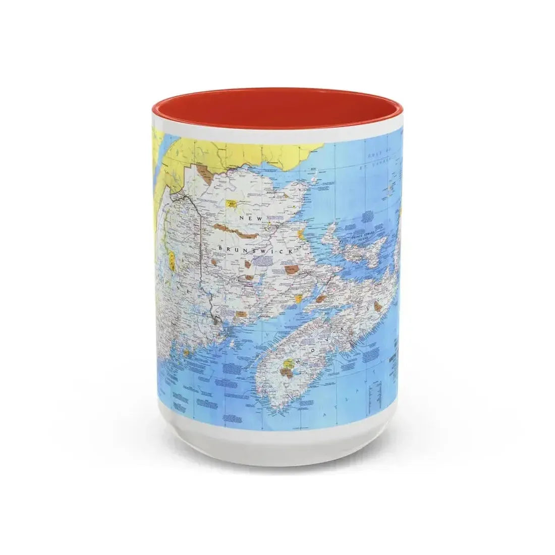 Canada - Maine, with the Maritime Provinces 1 (1975) (Map) Accent Coffee Mug 15oz Red - Go Mug Yourself