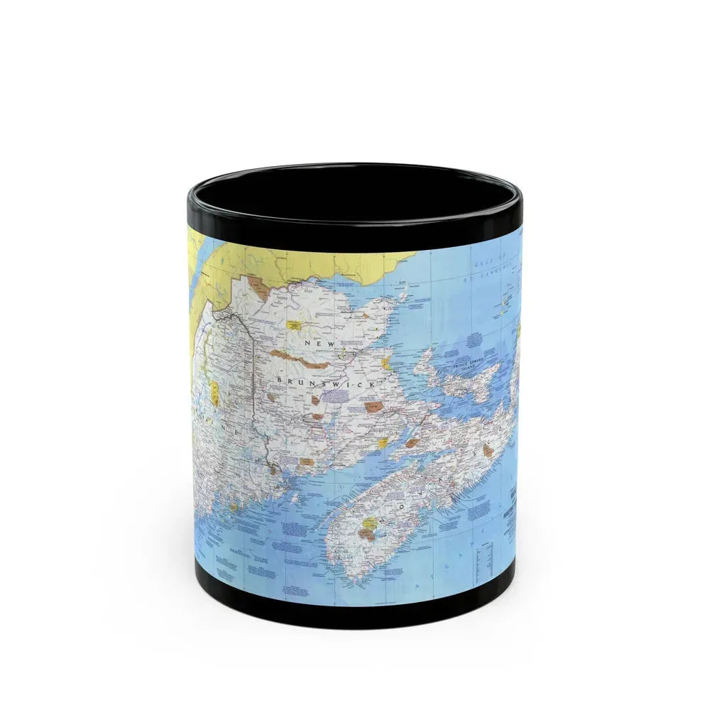 Canada - Maine, with the Maritime Provinces 1 (1975) (Map) Black Coffee Mug 11oz - Go Mug Yourself