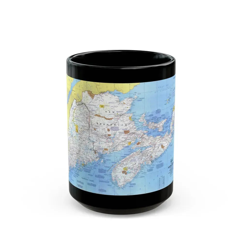 Canada - Maine, with the Maritime Provinces 1 (1975) (Map) Black Coffee Mug 15oz - Go Mug Yourself