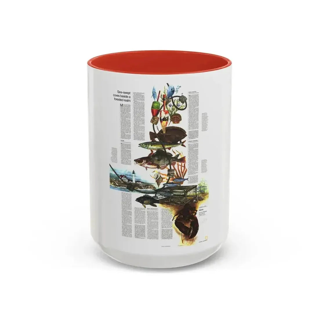 Canada - Maine, with the Maritime Provinces 2 (1975) (Map) Accent Coffee Mug 15oz Red - Go Mug Yourself