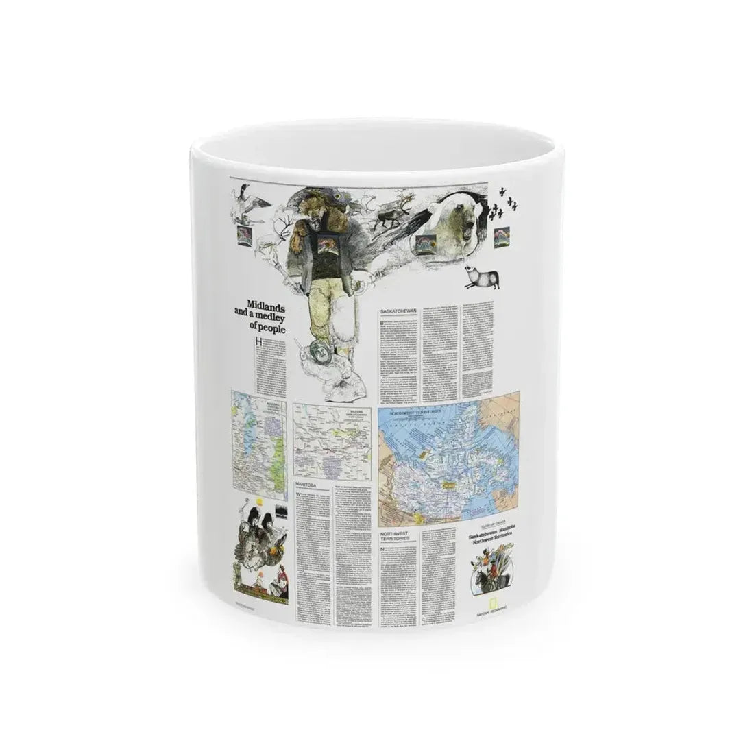 Canada - Medley of People (1979) (Map) White Coffee Mug 11oz - Go Mug Yourself