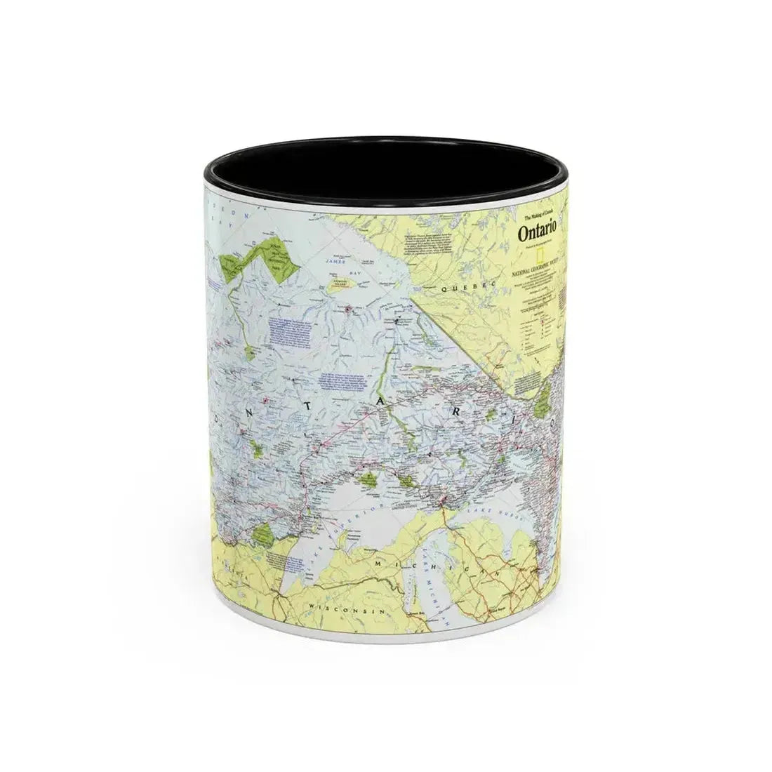 Canada - Ontario 1 (1996 (Map) Accent Coffee Mug 11oz Black - Go Mug Yourself