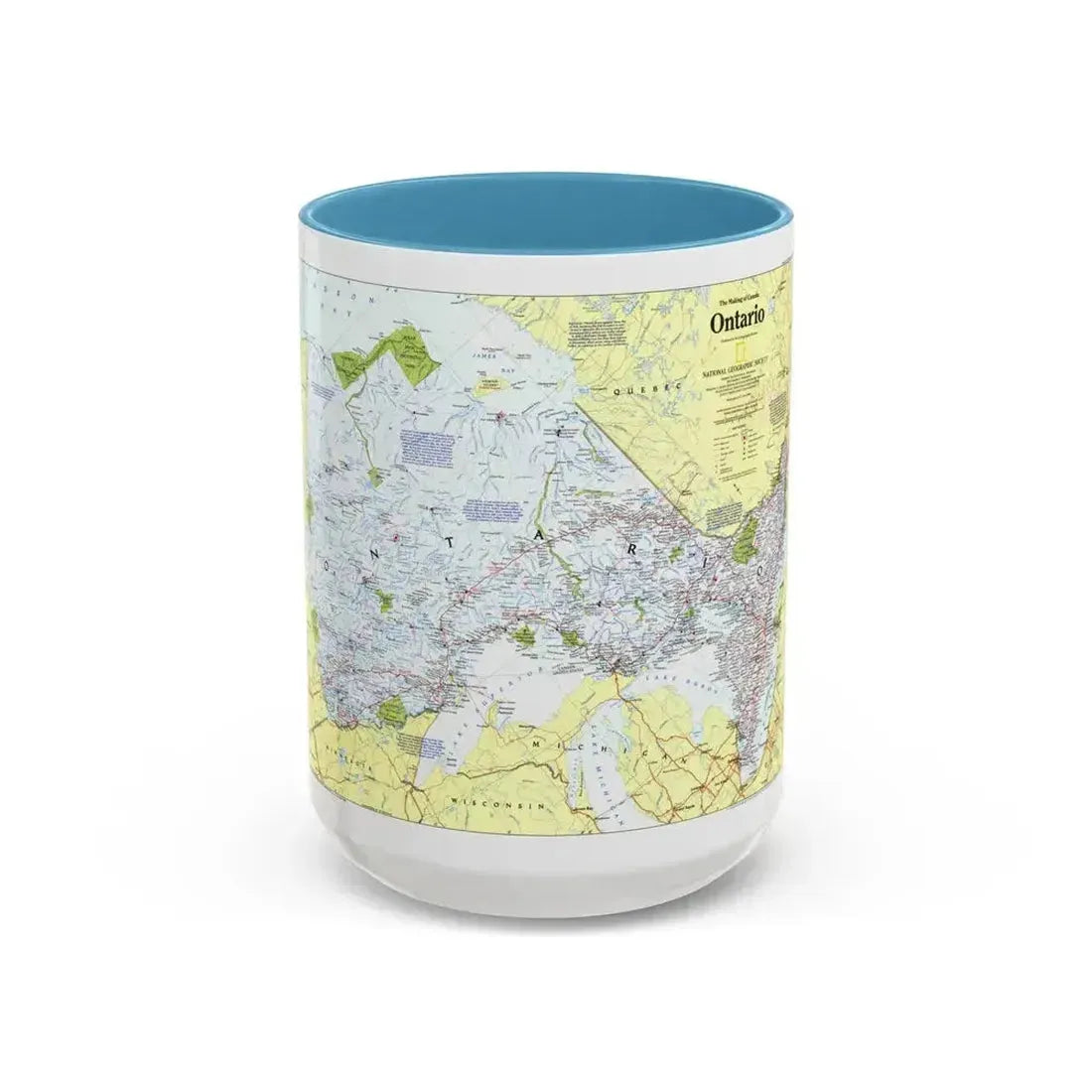 Canada - Ontario 1 (1996 (Map) Accent Coffee Mug 15oz Light Blue - Go Mug Yourself