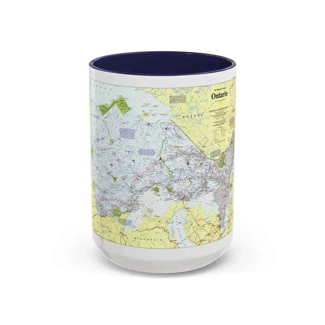Canada - Ontario 1 (1996 (Map) Accent Coffee Mug 15oz Navy - Go Mug Yourself