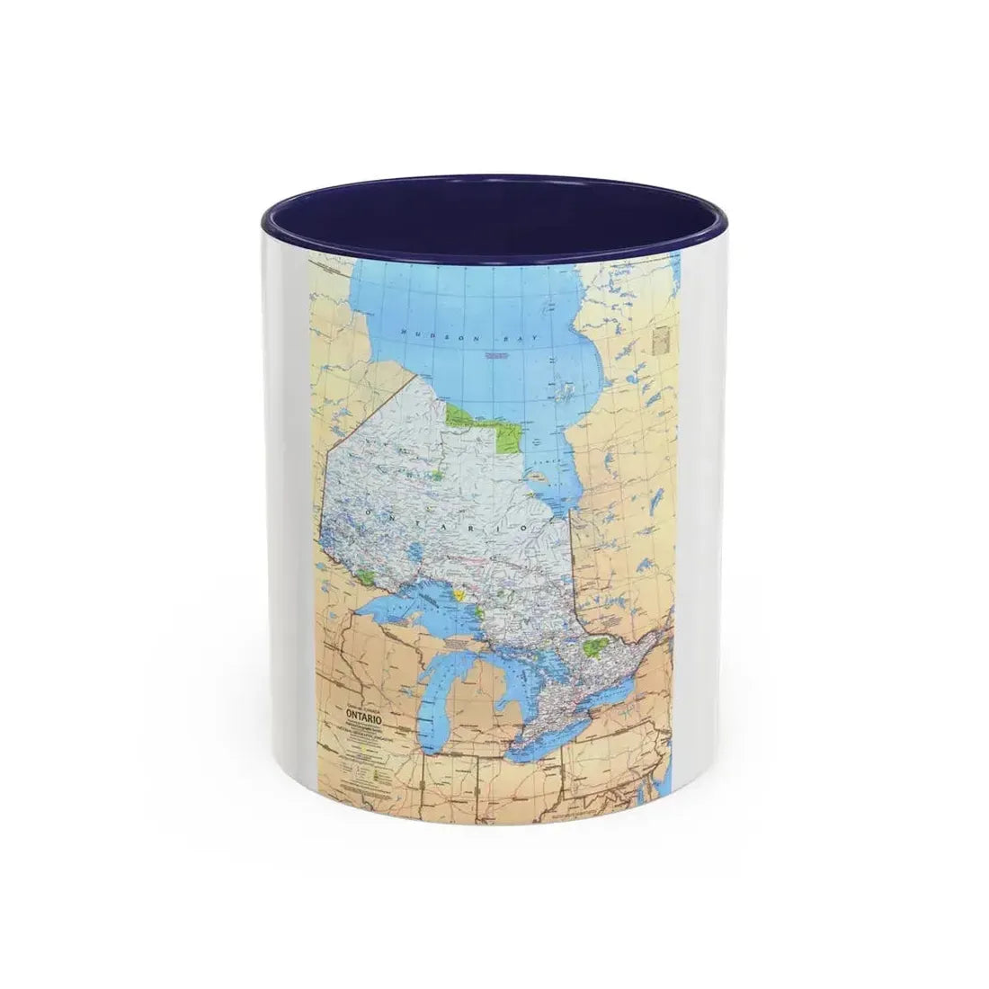 Canada - Ontario (1978) (Map) Accent Coffee Mug 11oz Navy - Go Mug Yourself