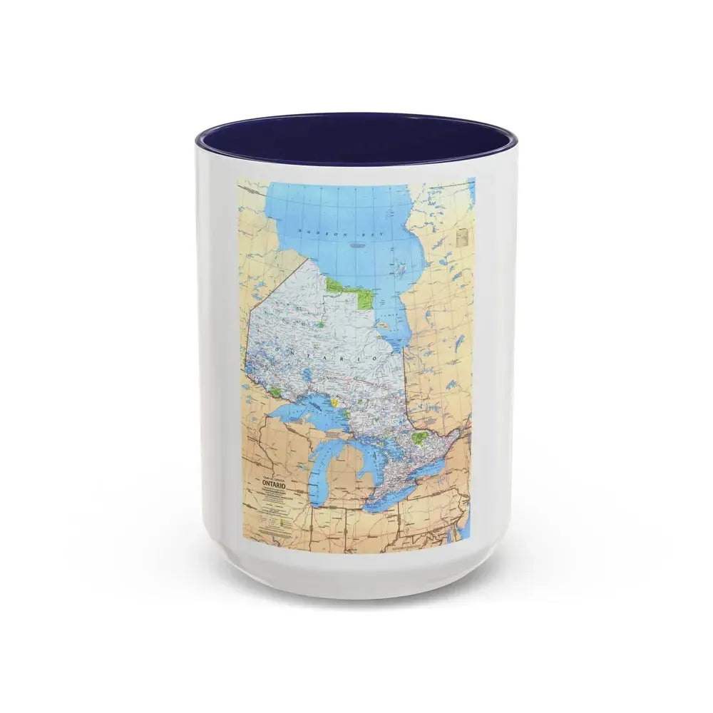 Canada - Ontario (1978) (Map) Accent Coffee Mug 15oz Navy - Go Mug Yourself