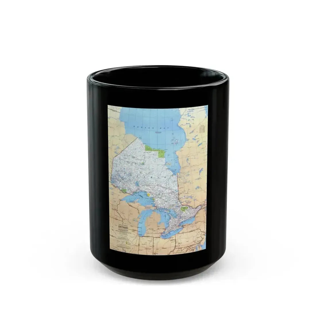 Canada - Ontario (1978) (Map) Black Coffee Mug 15oz - Go Mug Yourself