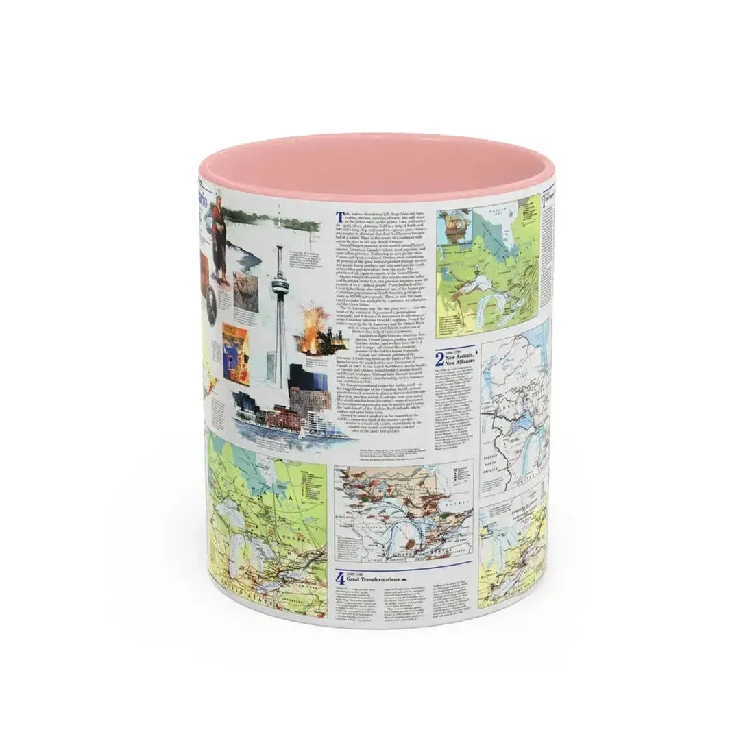 Canada - Ontario 2 (1996) (Map) Accent Coffee Mug 11oz Pink - Go Mug Yourself