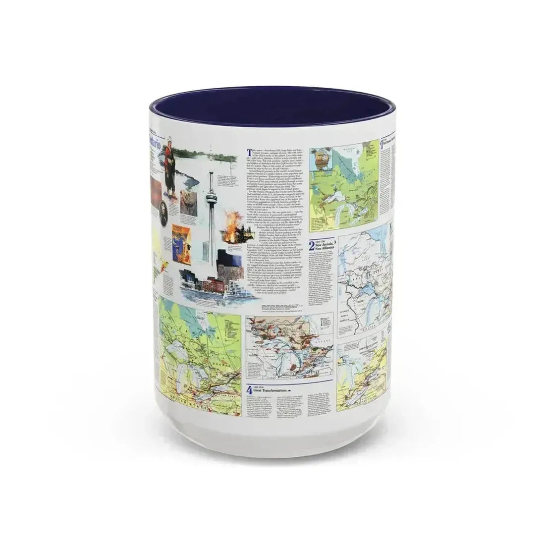Canada - Ontario 2 (1996) (Map) Accent Coffee Mug 15oz Navy - Go Mug Yourself