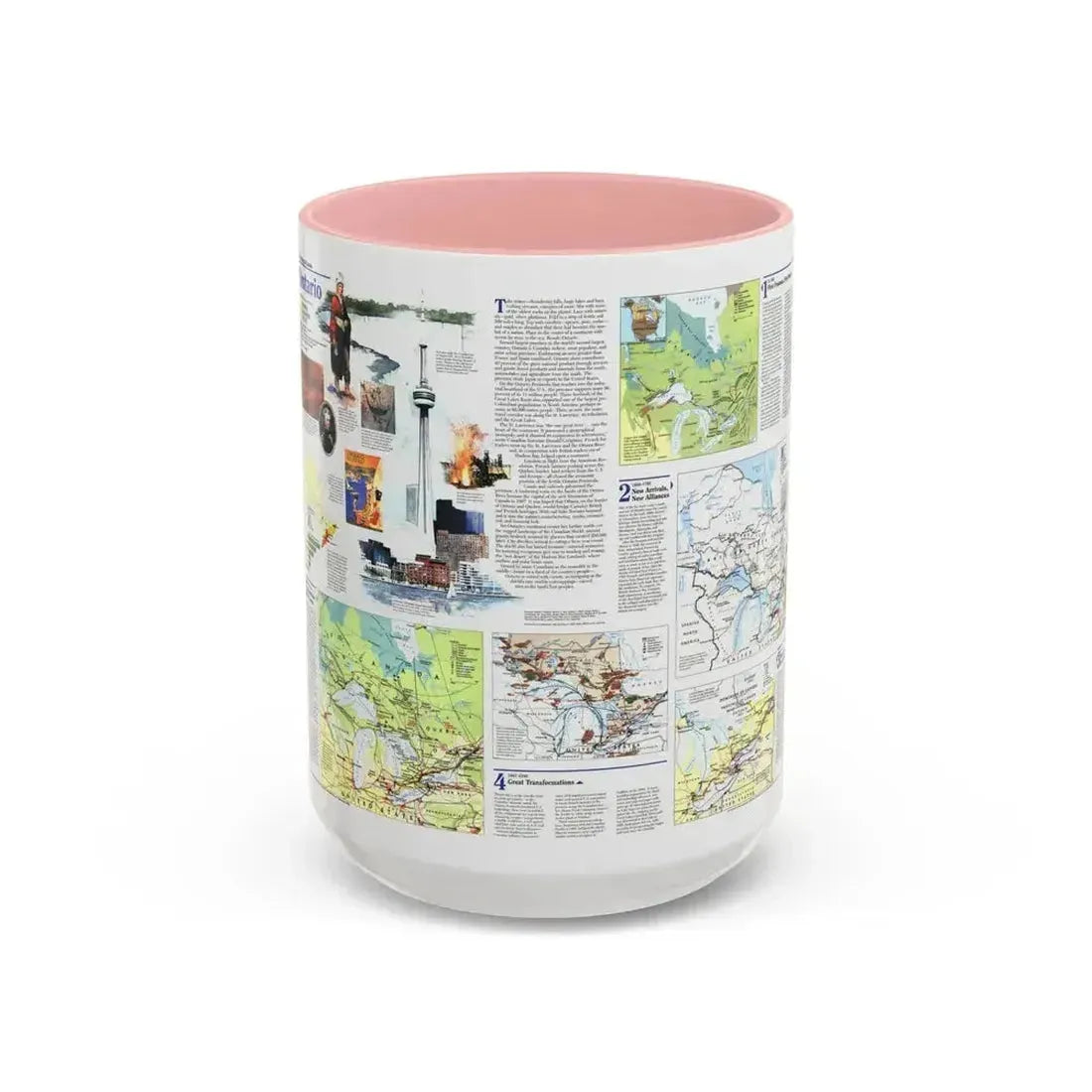 Canada - Ontario 2 (1996) (Map) Accent Coffee Mug 15oz Pink - Go Mug Yourself