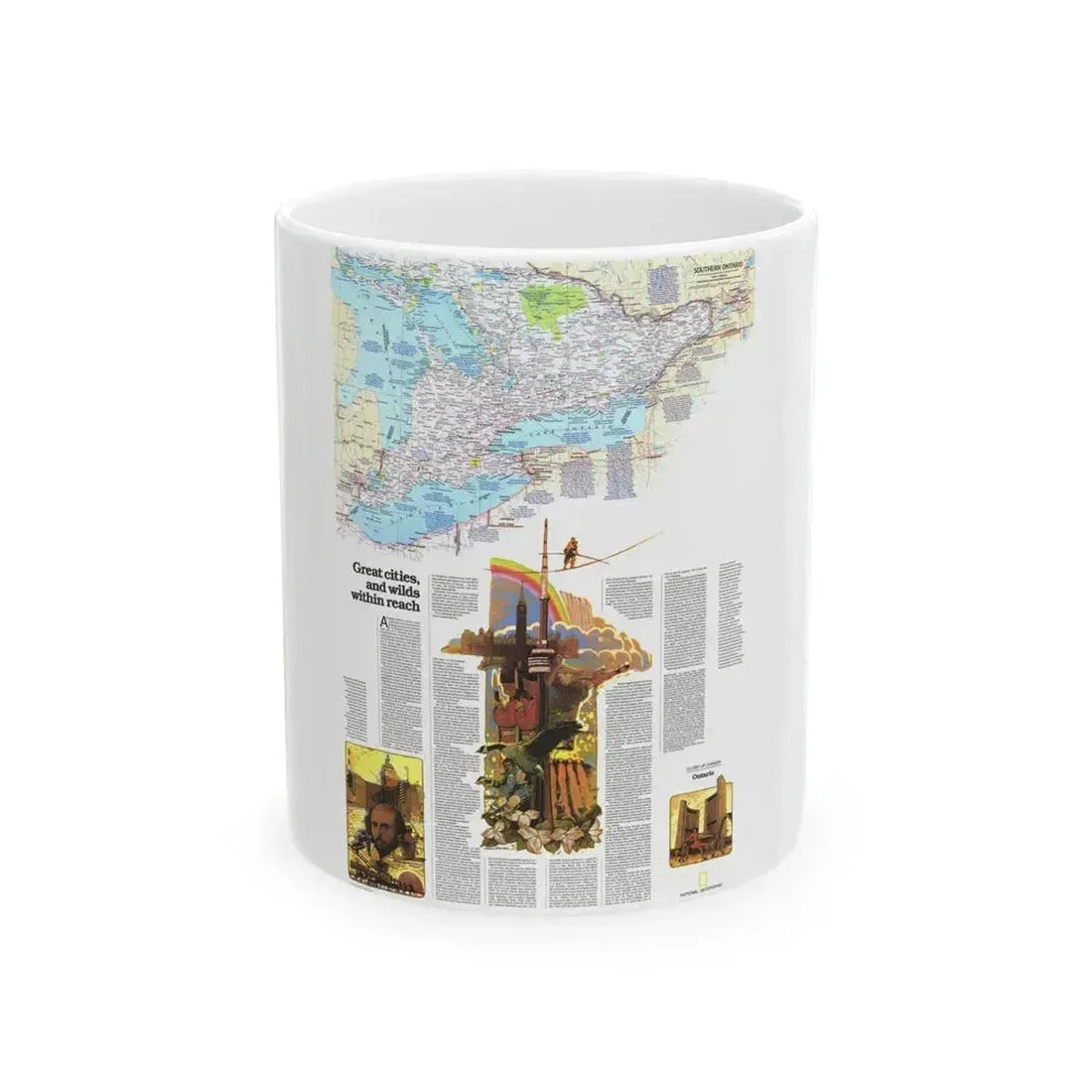 Canada - Ontario, Great Cities (1978) (Map) White Coffee Mug 11oz - Go Mug Yourself