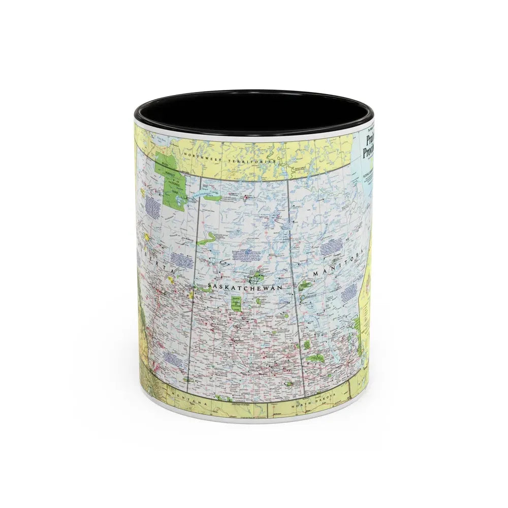 Canada - Prairie Provinces 1 (1995) (Map) Accent Coffee Mug 11oz Black - Go Mug Yourself