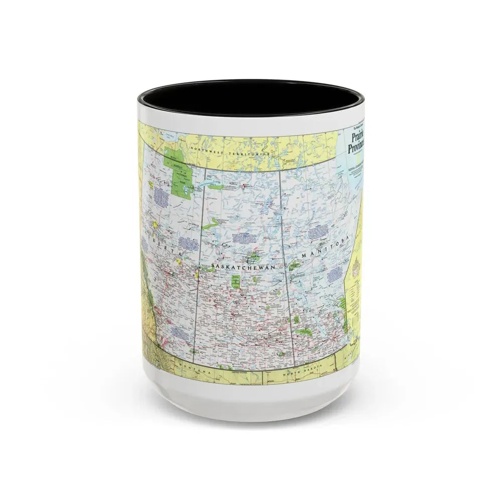 Canada - Prairie Provinces 1 (1995) (Map) Accent Coffee Mug 15oz Black - Go Mug Yourself