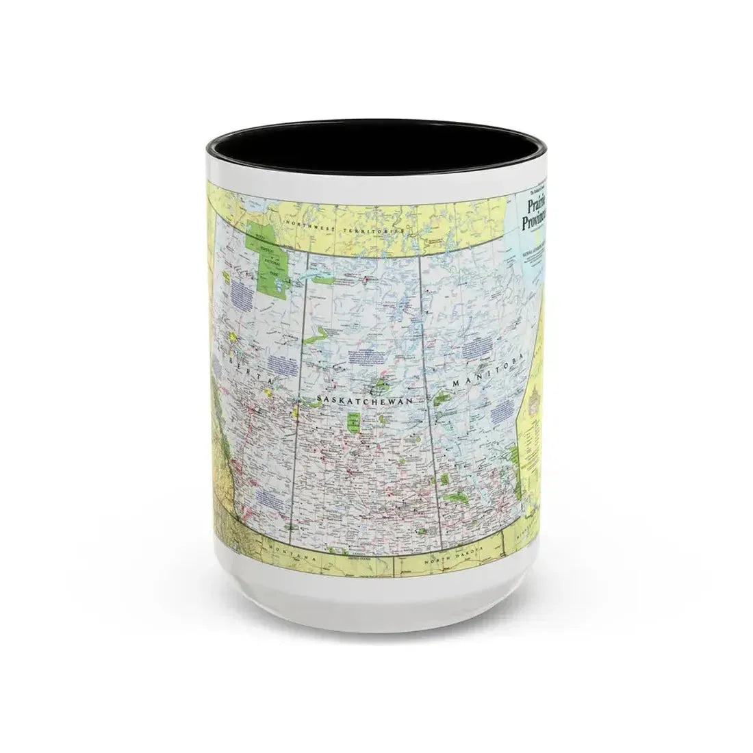 Canada - Prairie Provinces 1 (1995) (Map) Accent Coffee Mug 15oz Black - Go Mug Yourself