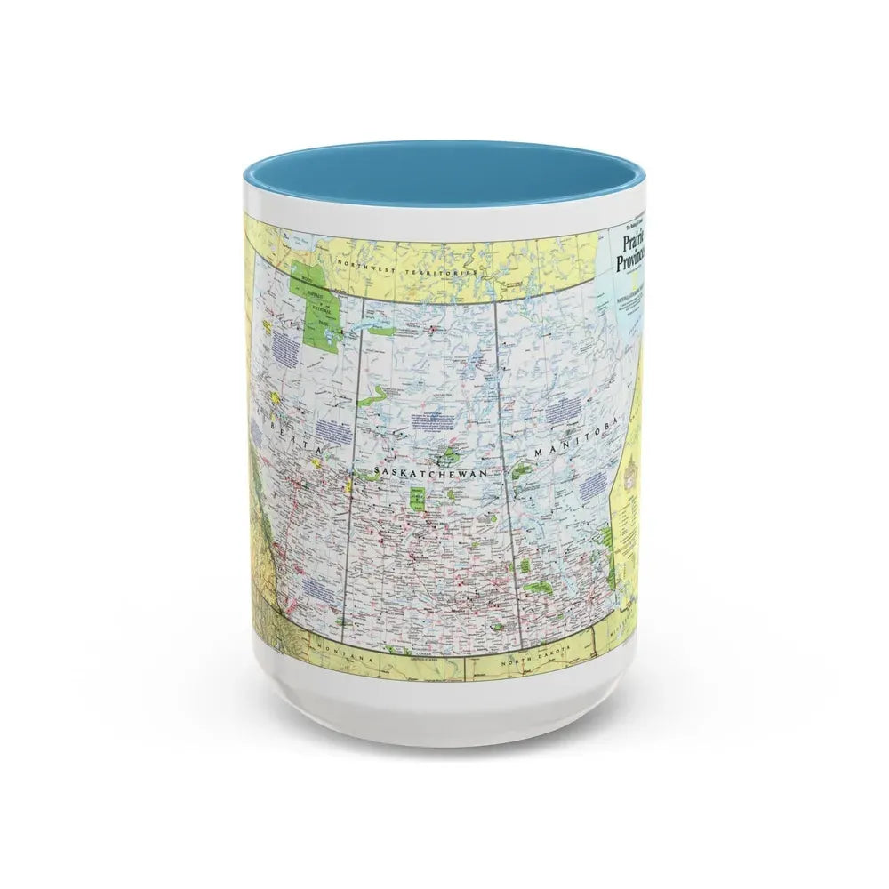 Canada - Prairie Provinces 1 (1995) (Map) Accent Coffee Mug 15oz Light Blue - Go Mug Yourself