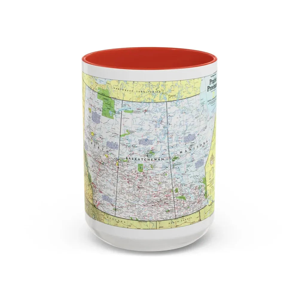 Canada - Prairie Provinces 1 (1995) (Map) Accent Coffee Mug 15oz Red - Go Mug Yourself