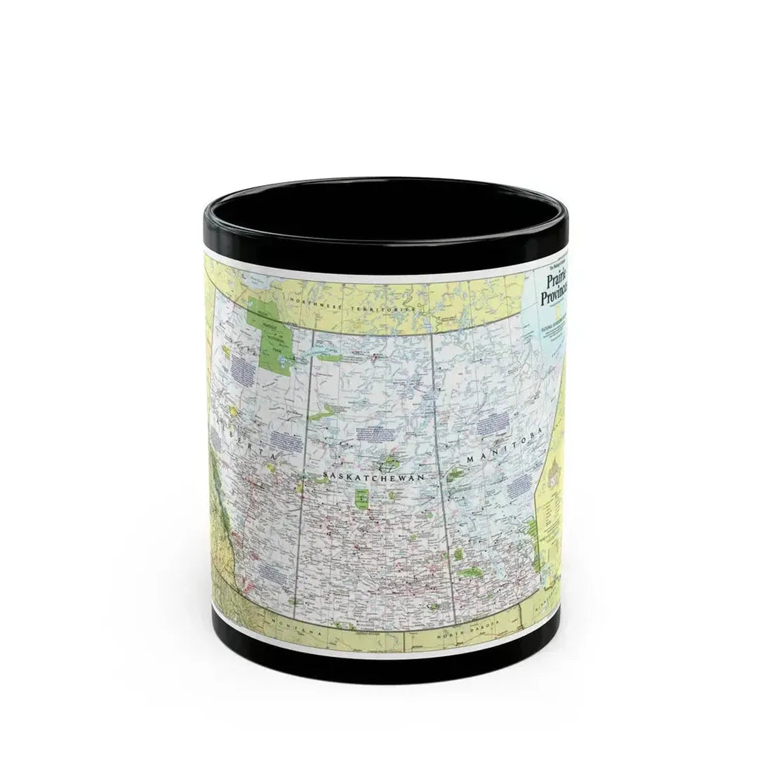 Canada - Prairie Provinces 1 (1995) (Map) Black Coffee Mug 11oz - Go Mug Yourself
