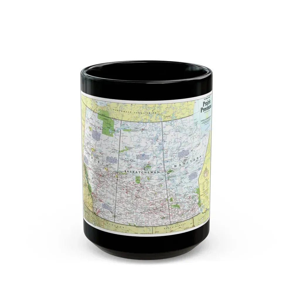 Canada - Prairie Provinces 1 (1995) (Map) Black Coffee Mug 15oz - Go Mug Yourself