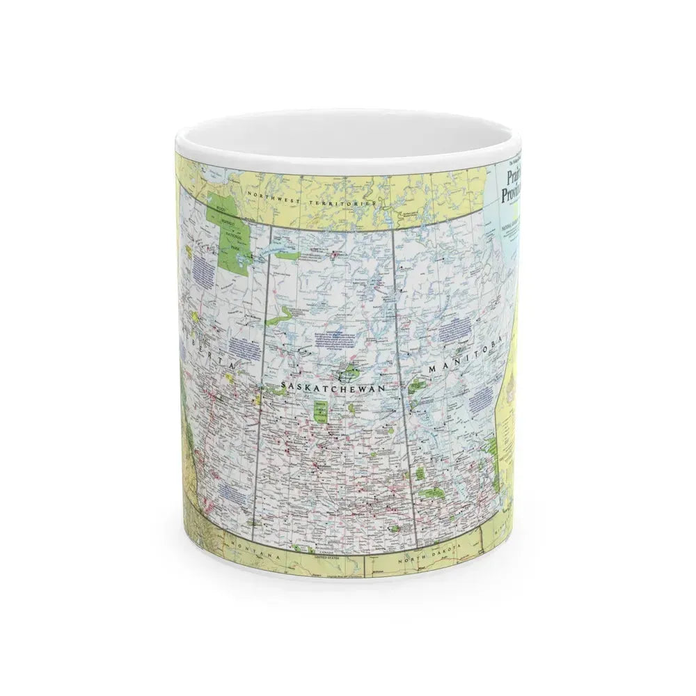 Canada - Prairie Provinces 1 (1995) (Map) White Coffee Mug 11oz - Go Mug Yourself