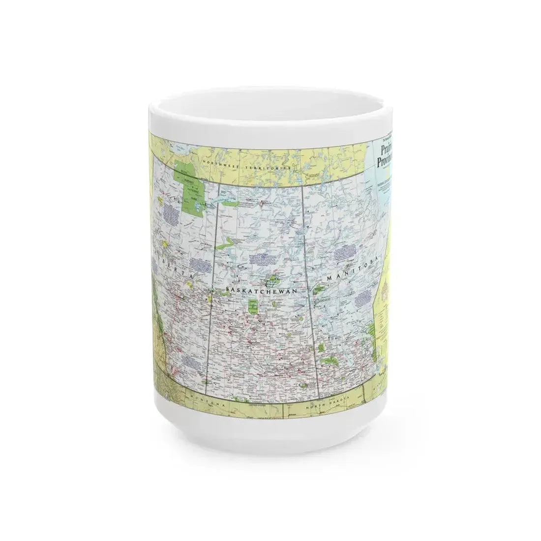 Canada - Prairie Provinces 1 (1995) (Map) White Coffee Mug 15oz - Go Mug Yourself