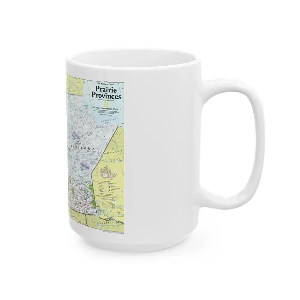Canada - Prairie Provinces 1 (1995) (Map) White Coffee Mug - Go Mug Yourself