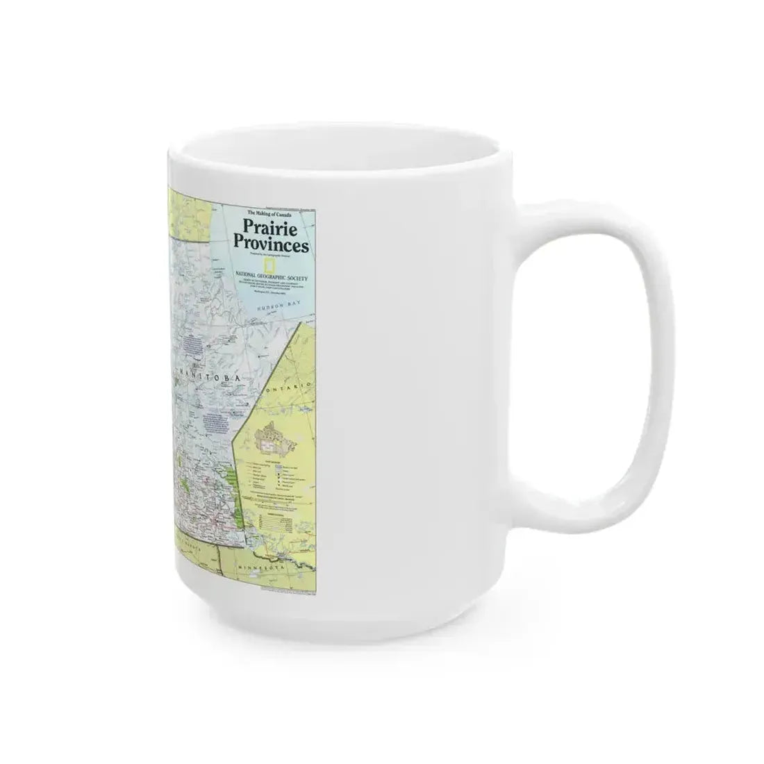 Canada - Prairie Provinces 1 (1995) (Map) White Coffee Mug - Go Mug Yourself