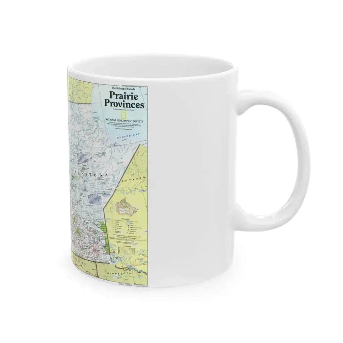 Canada - Prairie Provinces 1 (1995) (Map) White Coffee Mug - Go Mug Yourself
