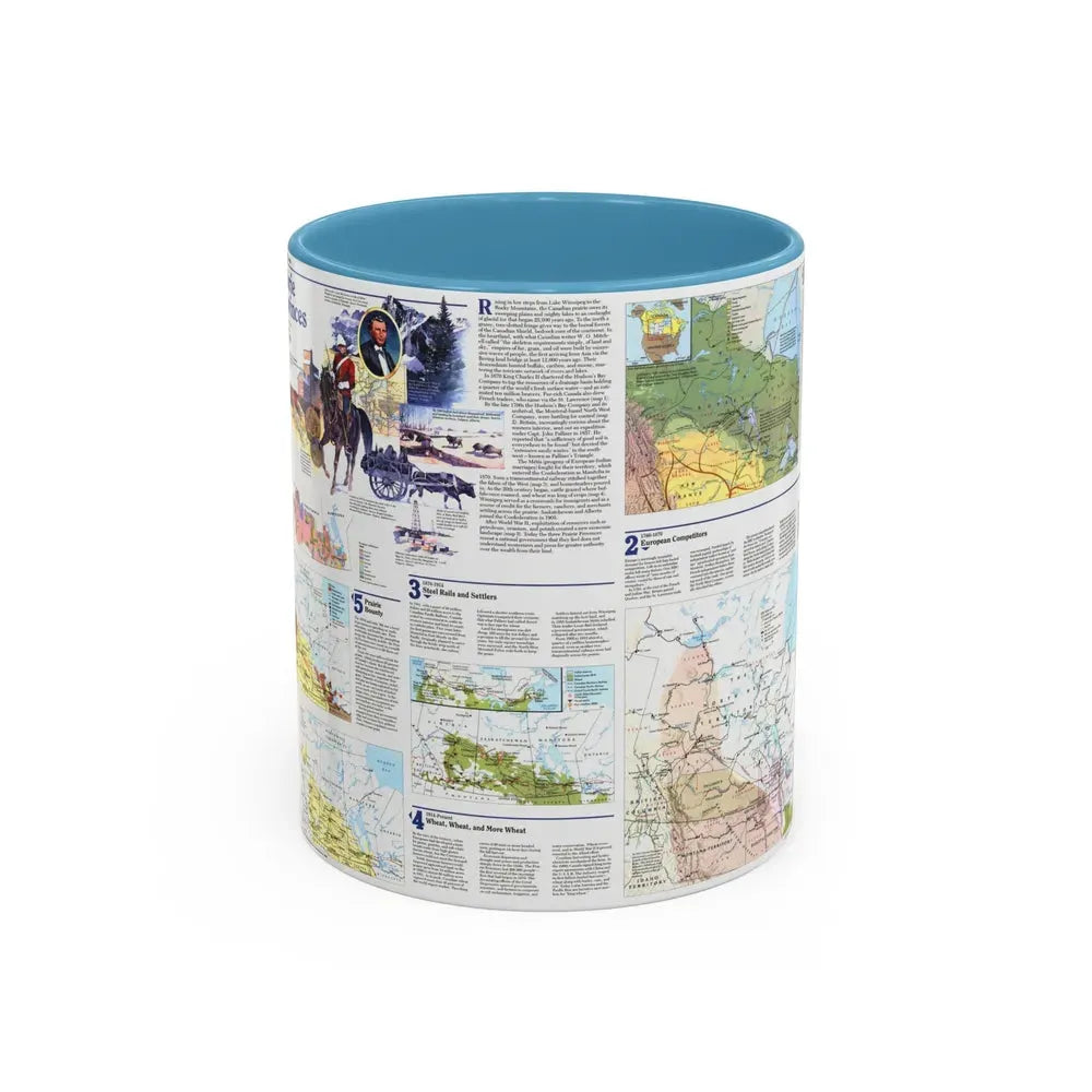 Canada - Prairie Provinces 2 (1995) (Map) Accent Coffee Mug 11oz Light Blue - Go Mug Yourself