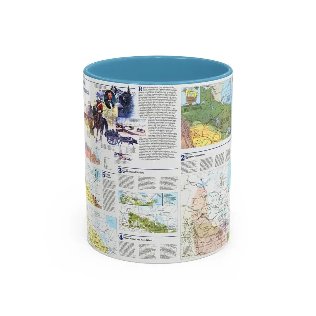 Canada - Prairie Provinces 2 (1995) (Map) Accent Coffee Mug 11oz Light Blue - Go Mug Yourself