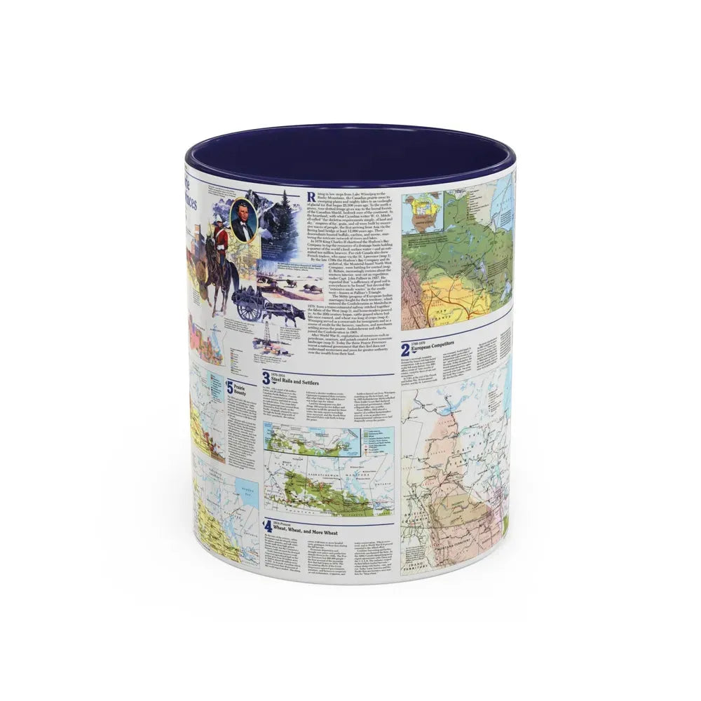 Canada - Prairie Provinces 2 (1995) (Map) Accent Coffee Mug 11oz Navy - Go Mug Yourself