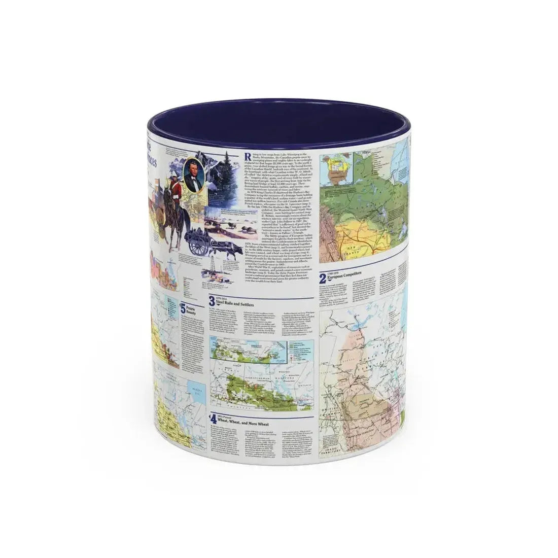 Canada - Prairie Provinces 2 (1995) (Map) Accent Coffee Mug 11oz Navy - Go Mug Yourself