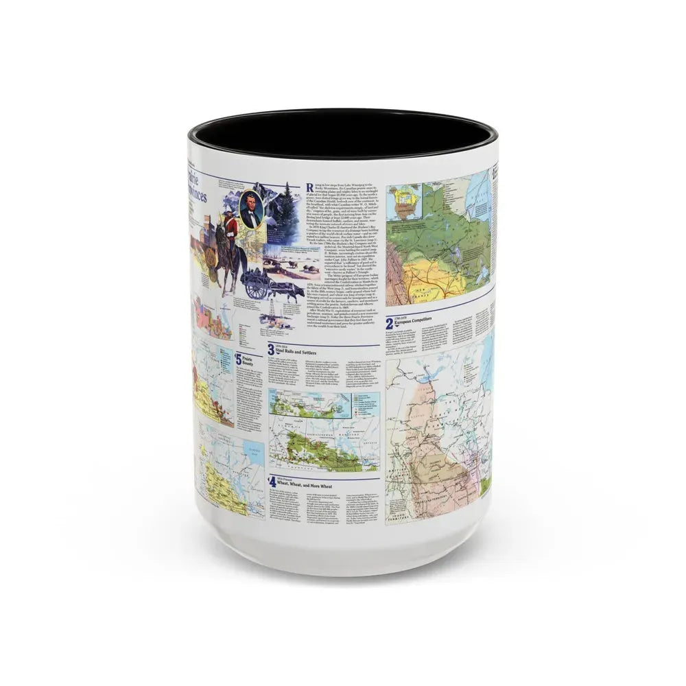 Canada - Prairie Provinces 2 (1995) (Map) Accent Coffee Mug 15oz Black - Go Mug Yourself