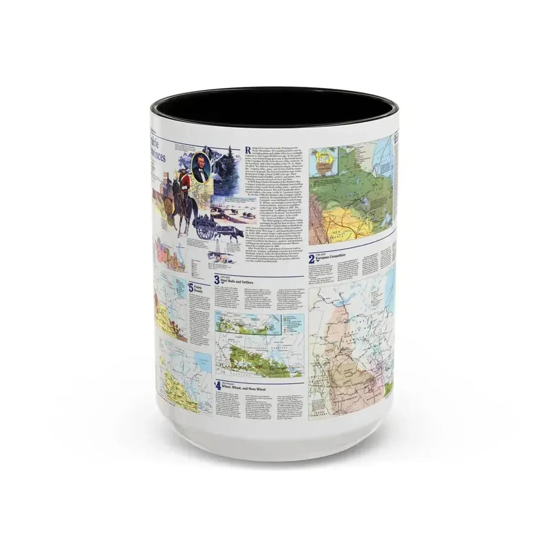 Canada - Prairie Provinces 2 (1995) (Map) Accent Coffee Mug 15oz Black - Go Mug Yourself