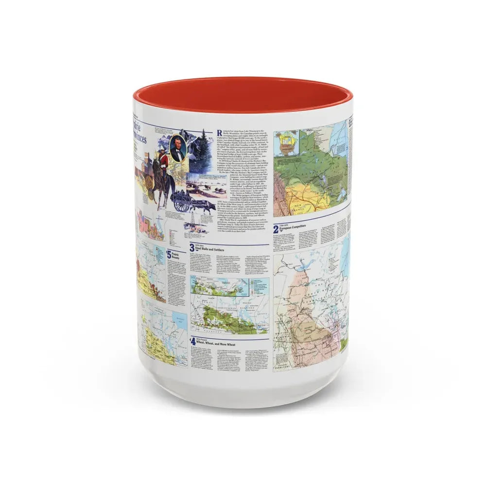Canada - Prairie Provinces 2 (1995) (Map) Accent Coffee Mug 15oz Red - Go Mug Yourself