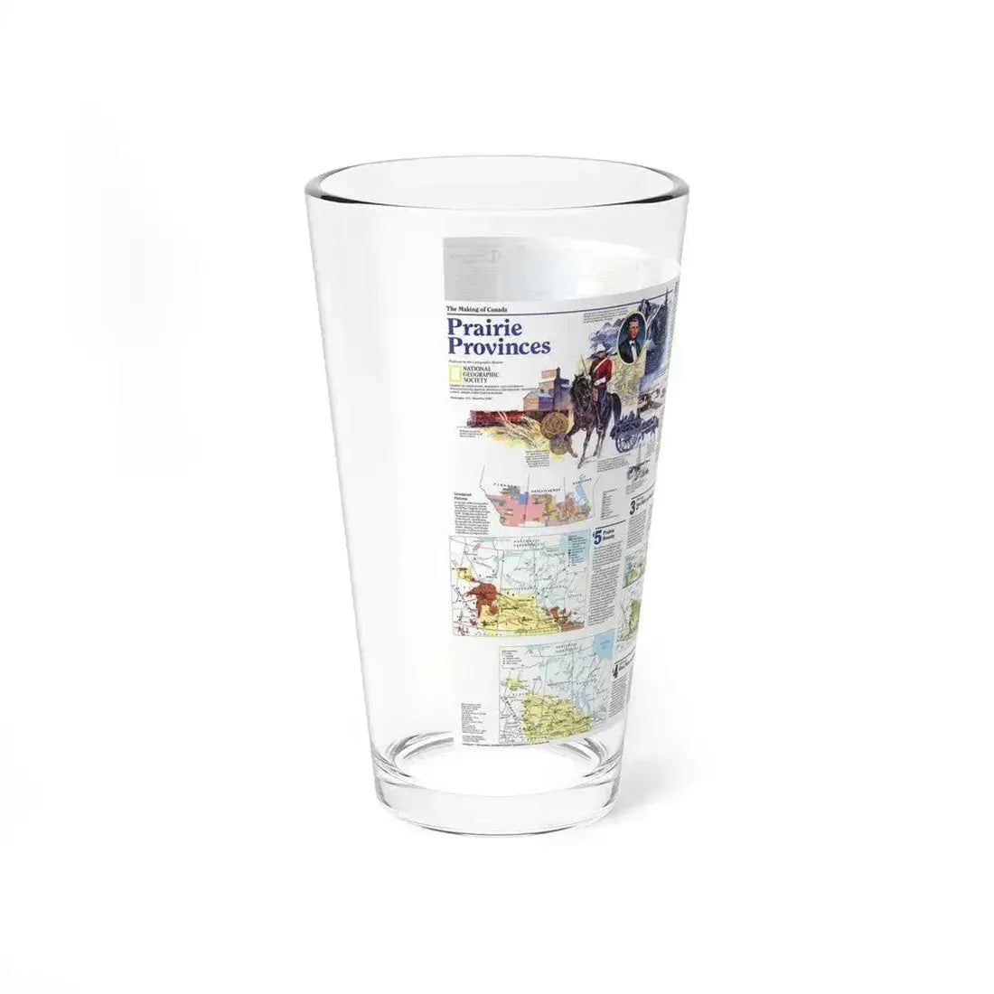 Canada - Prairie Provinces 2 (1995) (Map) Pint Glass 16oz - Go Mug Yourself