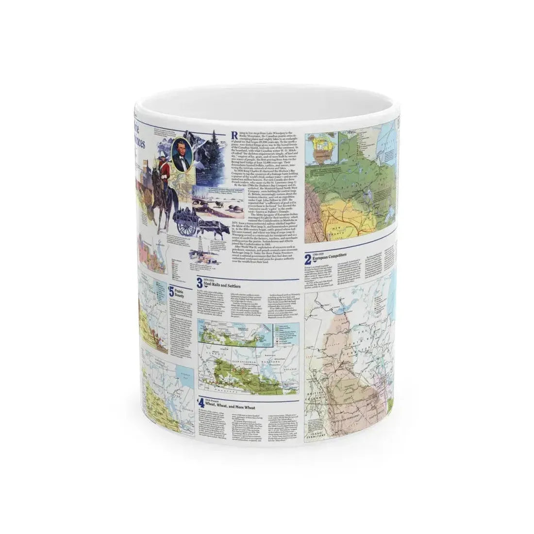 Canada - Prairie Provinces 2 (1995) (Map) White Coffee Mug 11oz - Go Mug Yourself