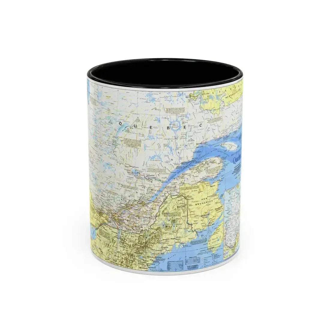 Canada - Quebec 1 (1991) (Map) Accent Coffee Mug 11oz Black - Go Mug Yourself
