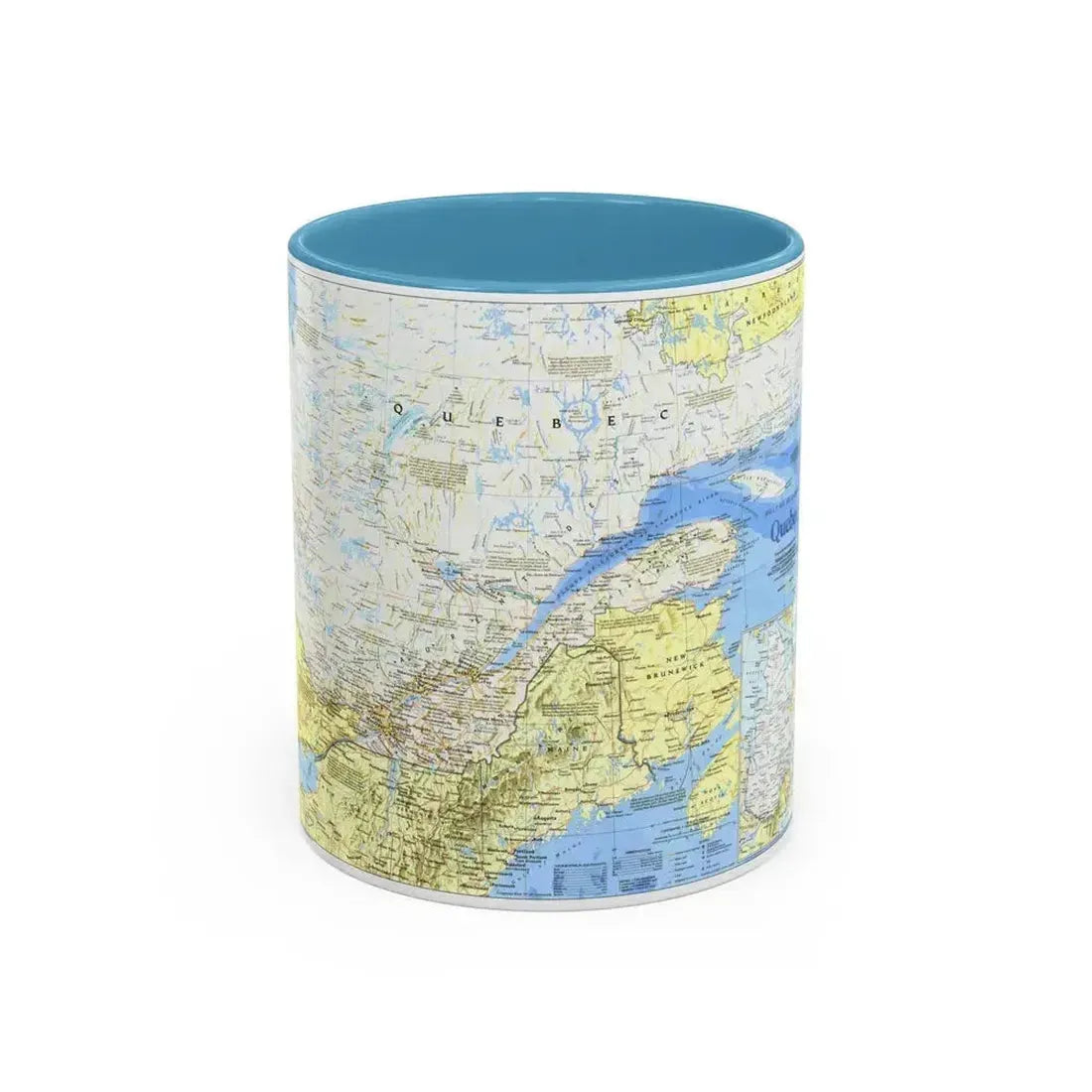 Canada - Quebec 1 (1991) (Map) Accent Coffee Mug 11oz Light Blue - Go Mug Yourself
