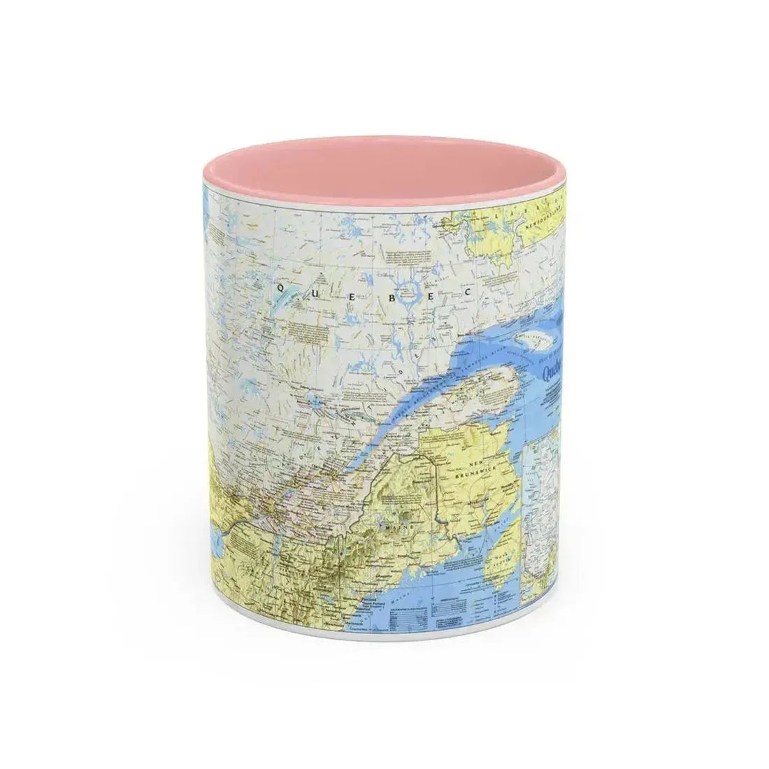 Canada - Quebec 1 (1991) (Map) Accent Coffee Mug 11oz Pink - Go Mug Yourself