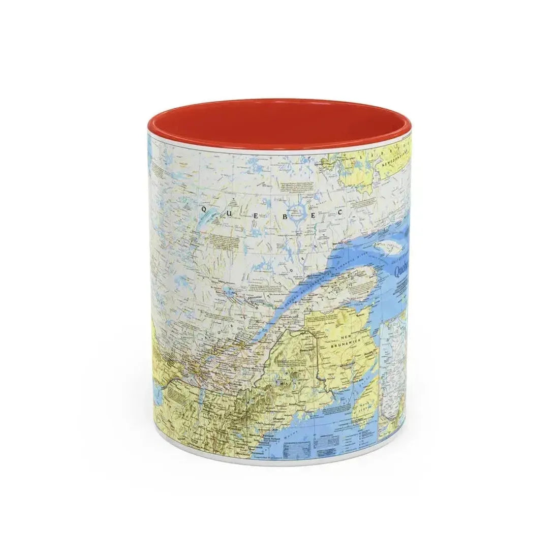Canada - Quebec 1 (1991) (Map) Accent Coffee Mug 11oz Red - Go Mug Yourself
