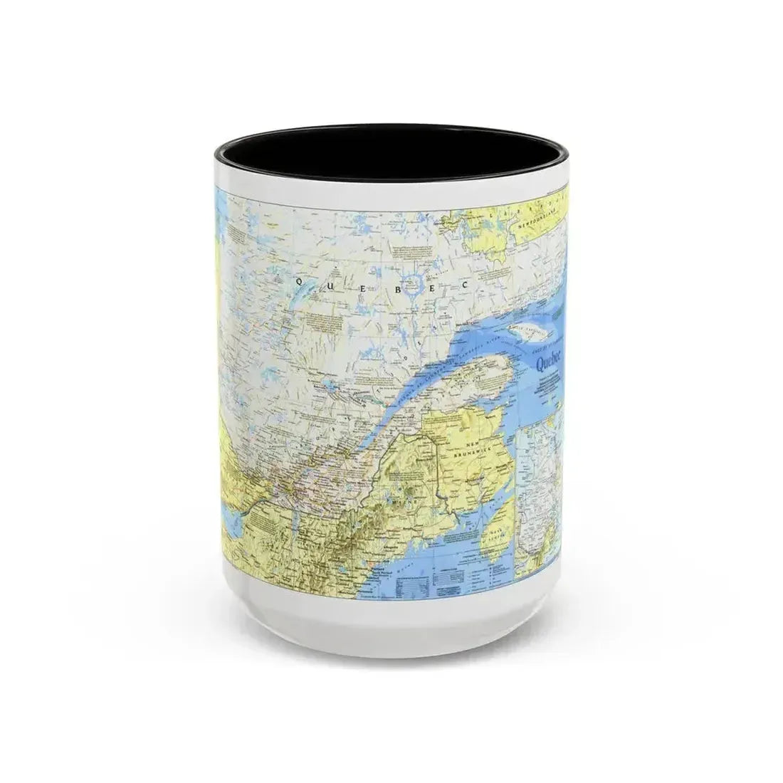 Canada - Quebec 1 (1991) (Map) Accent Coffee Mug 15oz Black - Go Mug Yourself
