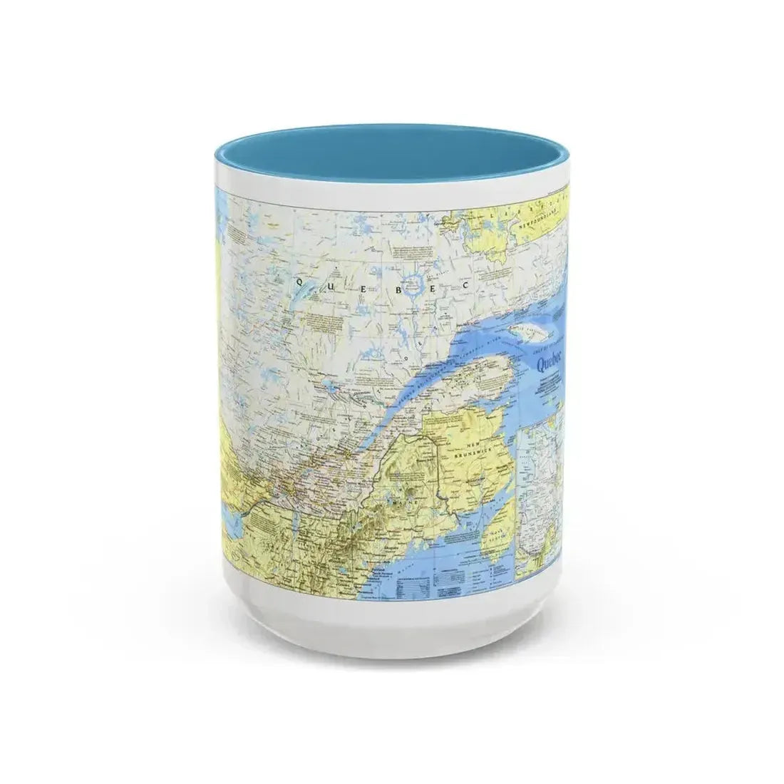 Canada - Quebec 1 (1991) (Map) Accent Coffee Mug 15oz Light Blue - Go Mug Yourself