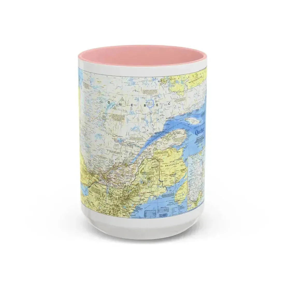 Canada - Quebec 1 (1991) (Map) Accent Coffee Mug 15oz Pink - Go Mug Yourself