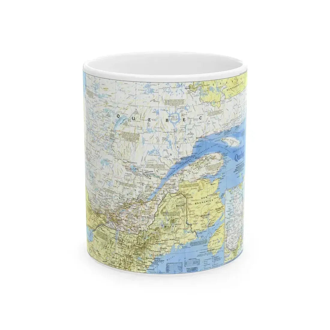 Canada - Quebec 1 (1991) (Map) White Coffee Mug 11oz - Go Mug Yourself