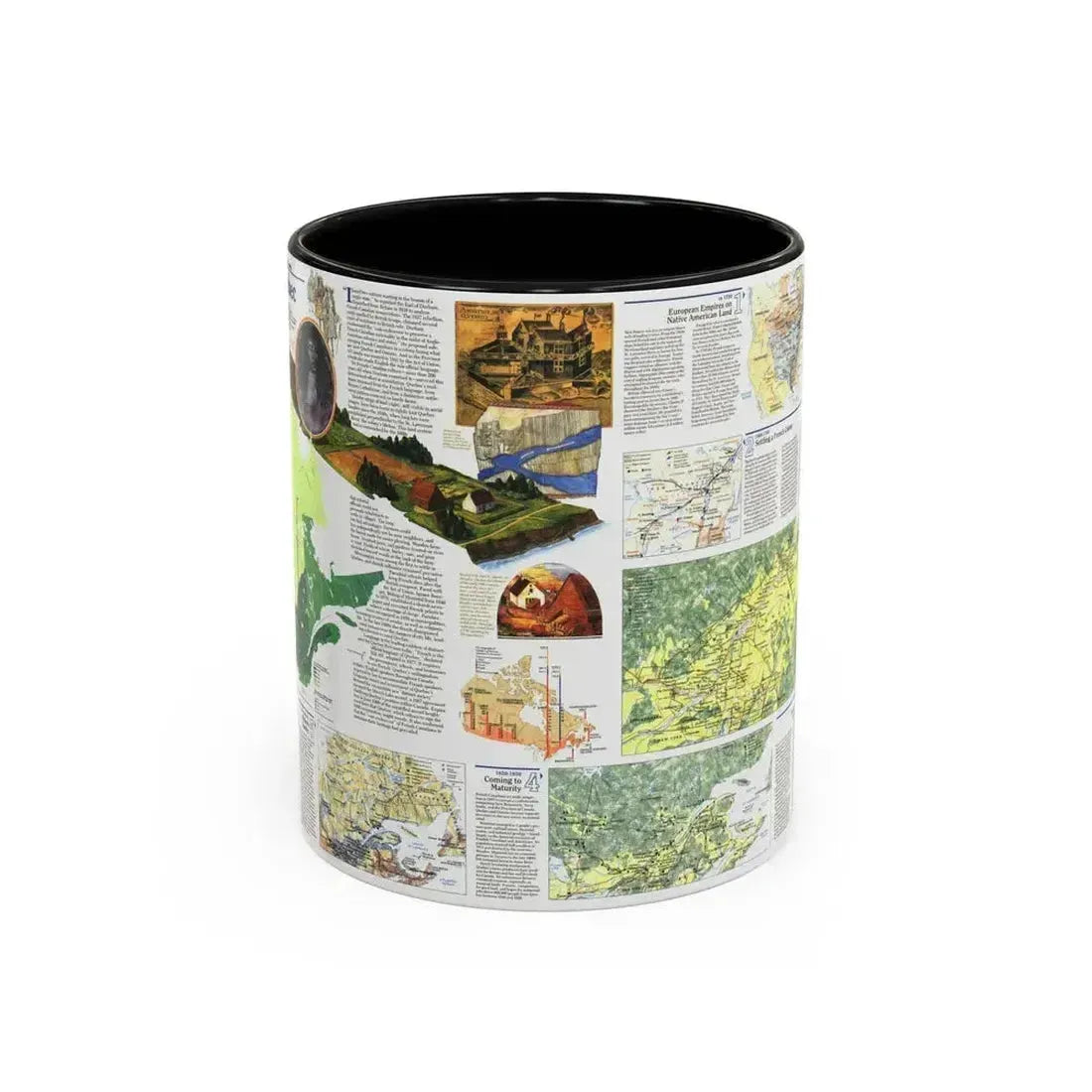 Canada - Quebec 2 (1991) (Map) Accent Coffee Mug 11oz Black - Go Mug Yourself